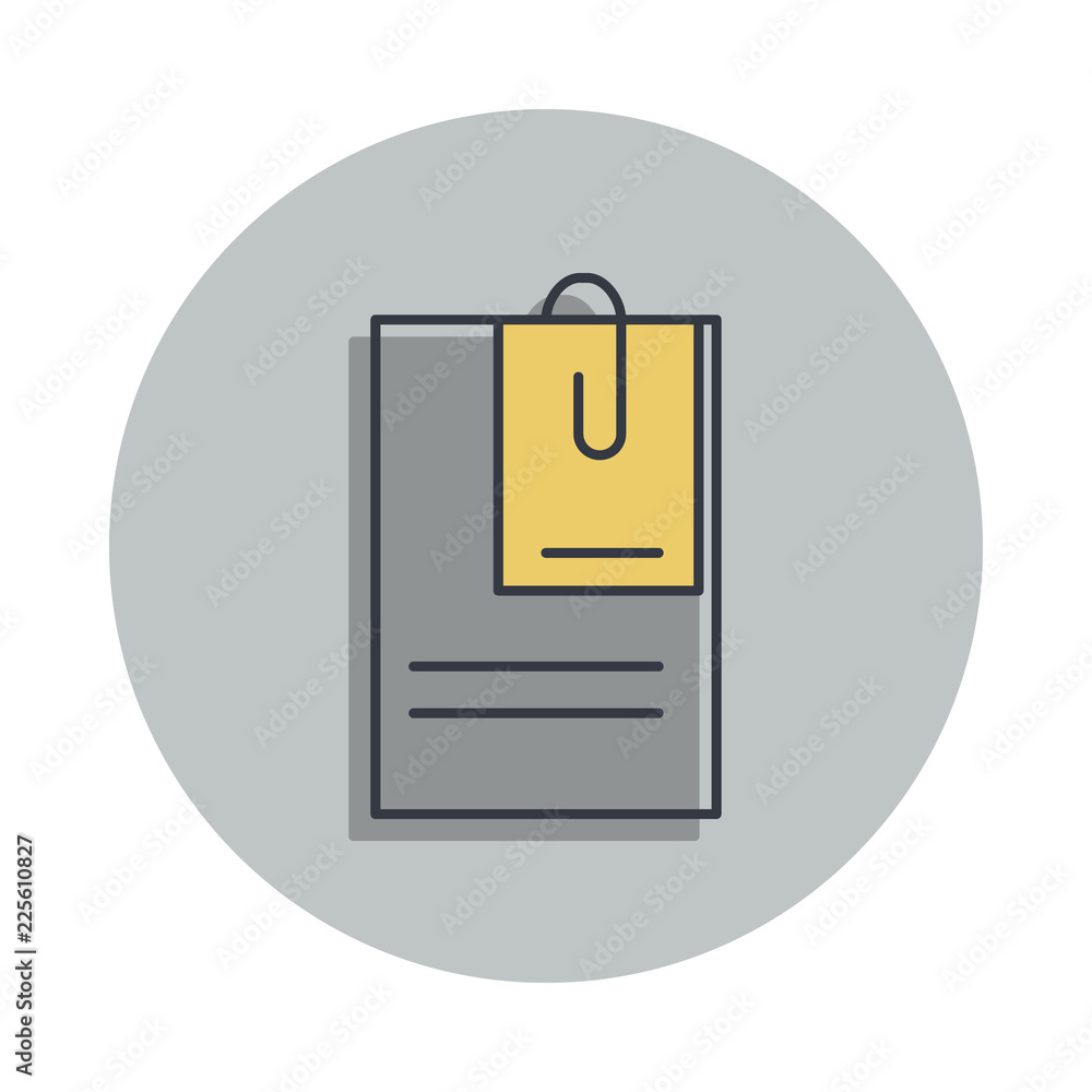 Poster note paper icon in badge style. one of web collection icon can be used for ui, ux