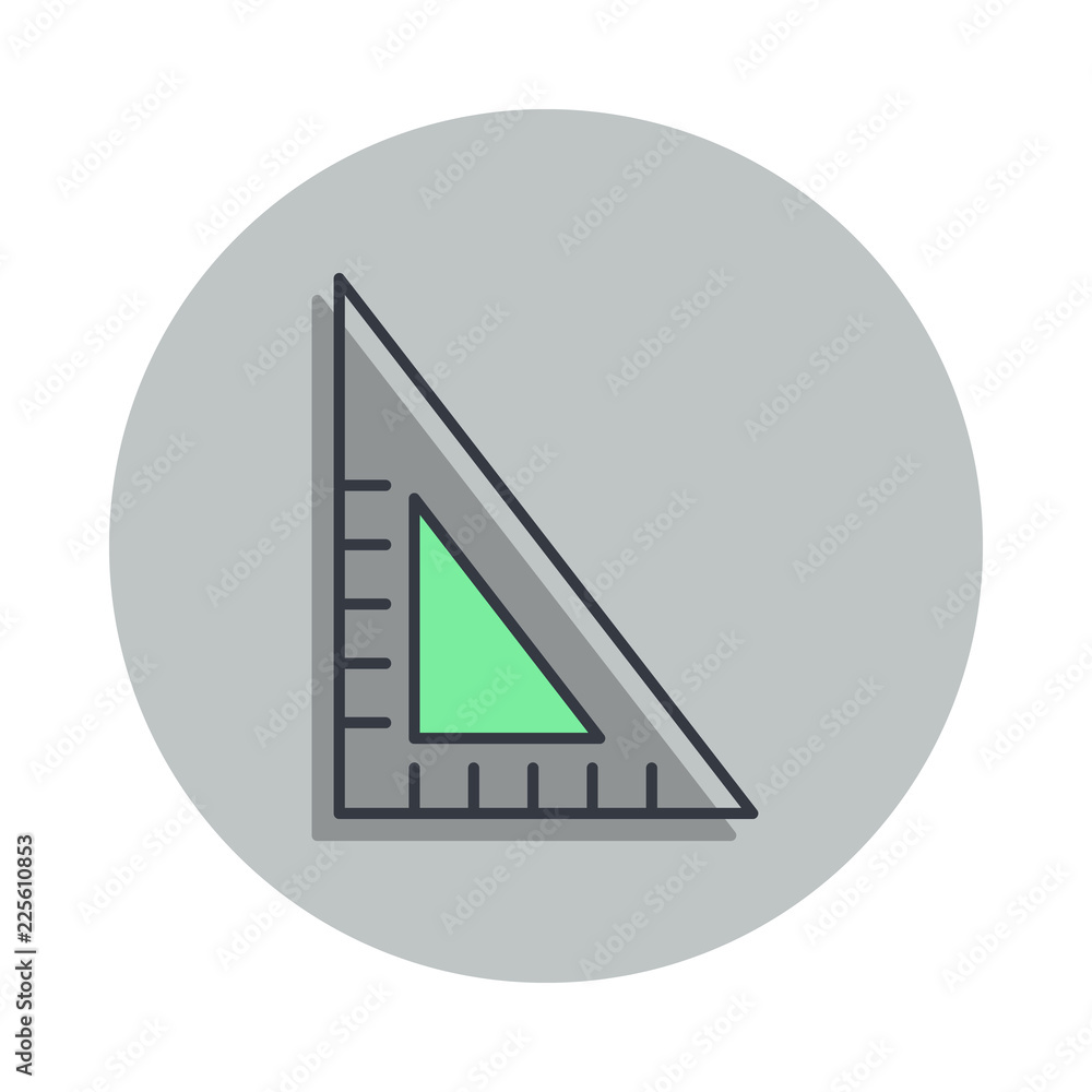Poster angle ruler icon in badge style. one of web collection icon can be used for ui, ux
