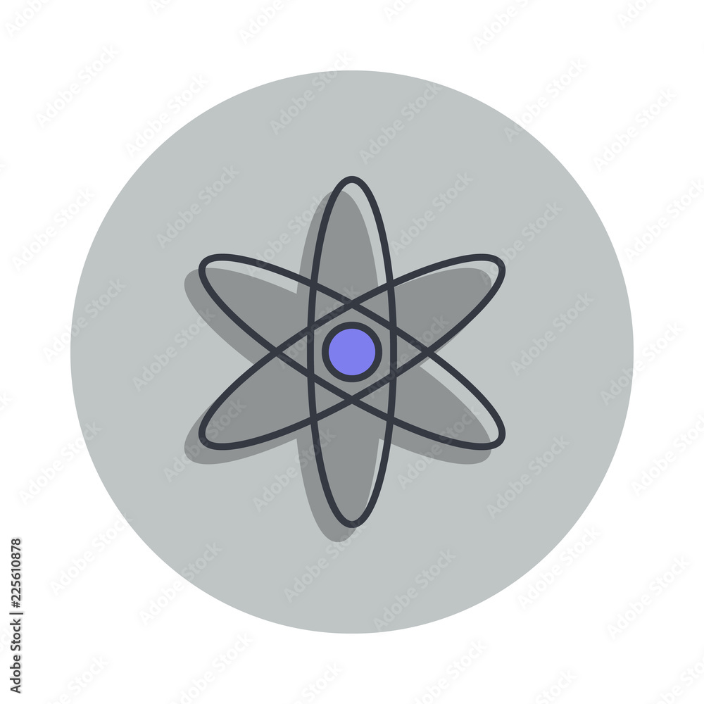 Aufkleber atoms icon in badge style. one of web collection icon can be used for ui, ux