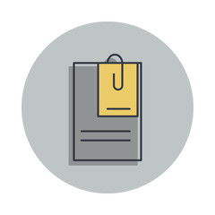 note paper icon in badge style. One of web collection icon can be used for UI, UX
