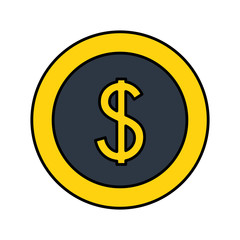 dollar coin money currency icon