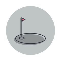 golf bowl icon in badge style. One of web collection icon can be used for UI, UX
