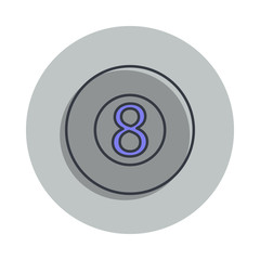 billiard ball icon in badge style. One of web collection icon can be used for UI, UX
