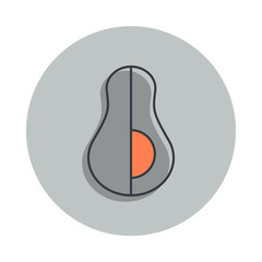avocado icon in badge style. One of web collection icon can be used for UI, UX