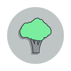 broccoli icon in badge style. One of web collection icon can be used for UI, UX