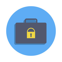 castle on a diplomat colored icon in badge style. One of Banking collection icon can be used for UI, UX