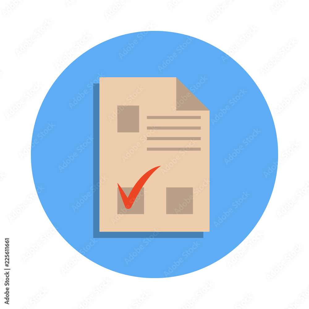 Poster questionnaire colored icon in badge style. one of banking collection icon can be used for ui, ux