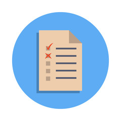 check-in form colored icon in badge style. One of Banking collection icon can be used for UI, UX