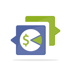 Vector illustration icon with the concept of communicating and sharing information about taxation