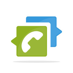 Vector icon illustration with the concept of communicating with telephone services
