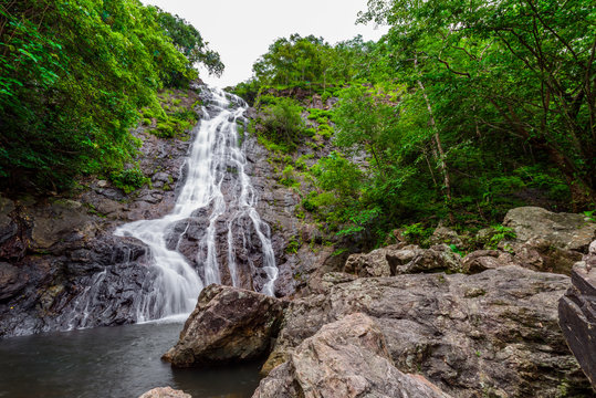 tropical nature in sarika waterfall at nakhon nayok, Thailand