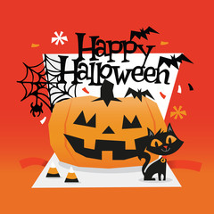 Cartoon Happy Halloween Popup Card