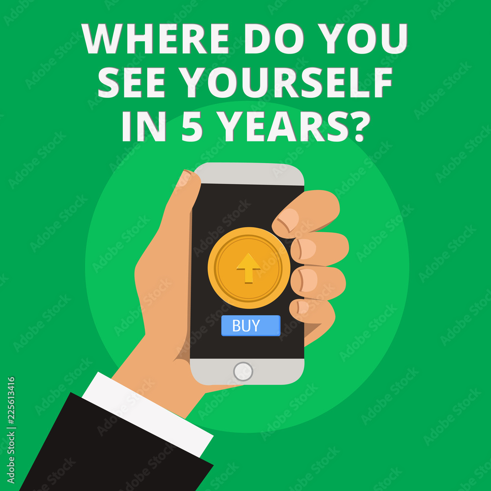 Aufkleber conceptual hand writing showing where do you see yourself in 5 years question. business photo text c