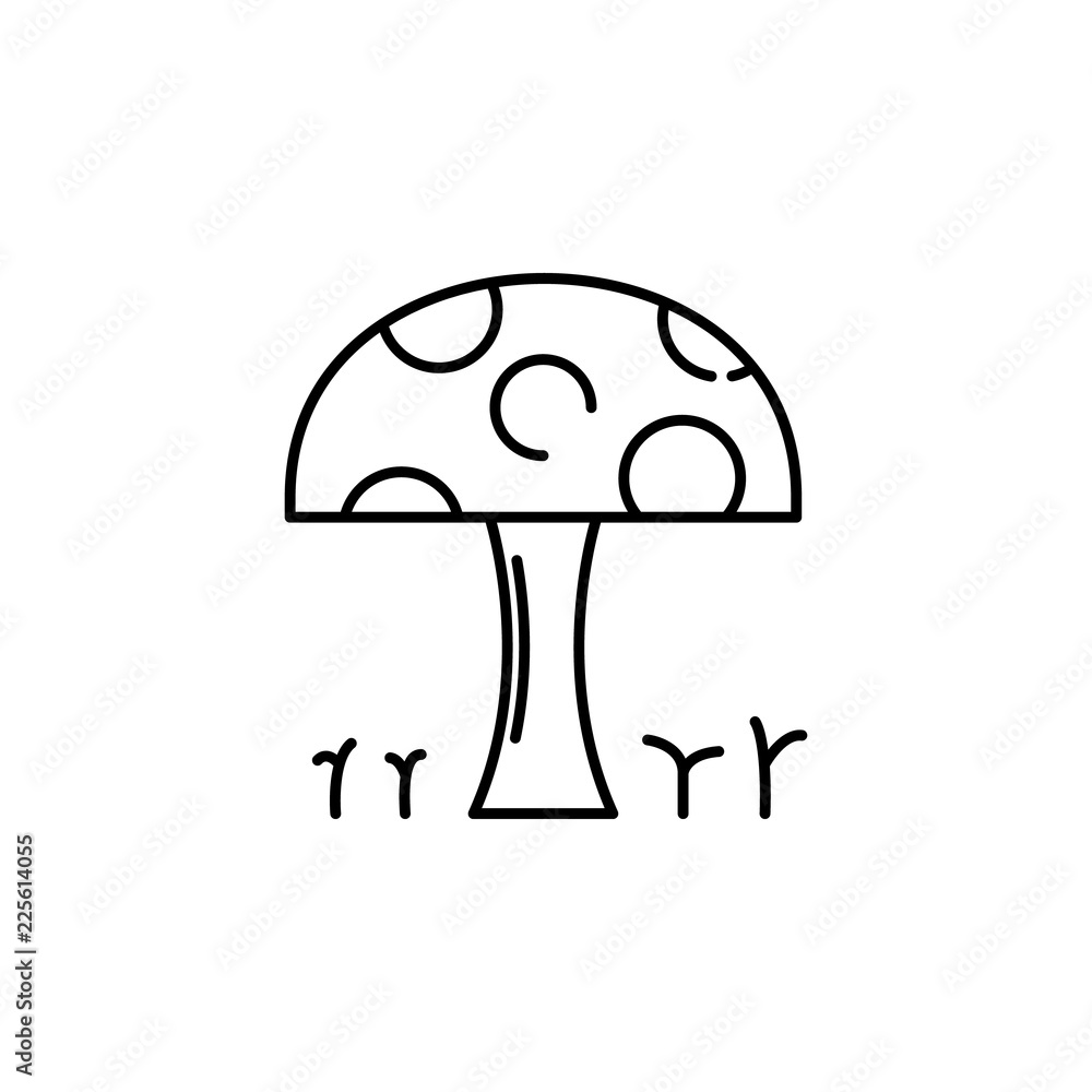 Poster mushroom icon. element of pakistan culture for mobile concept and web apps illustration. thin line i