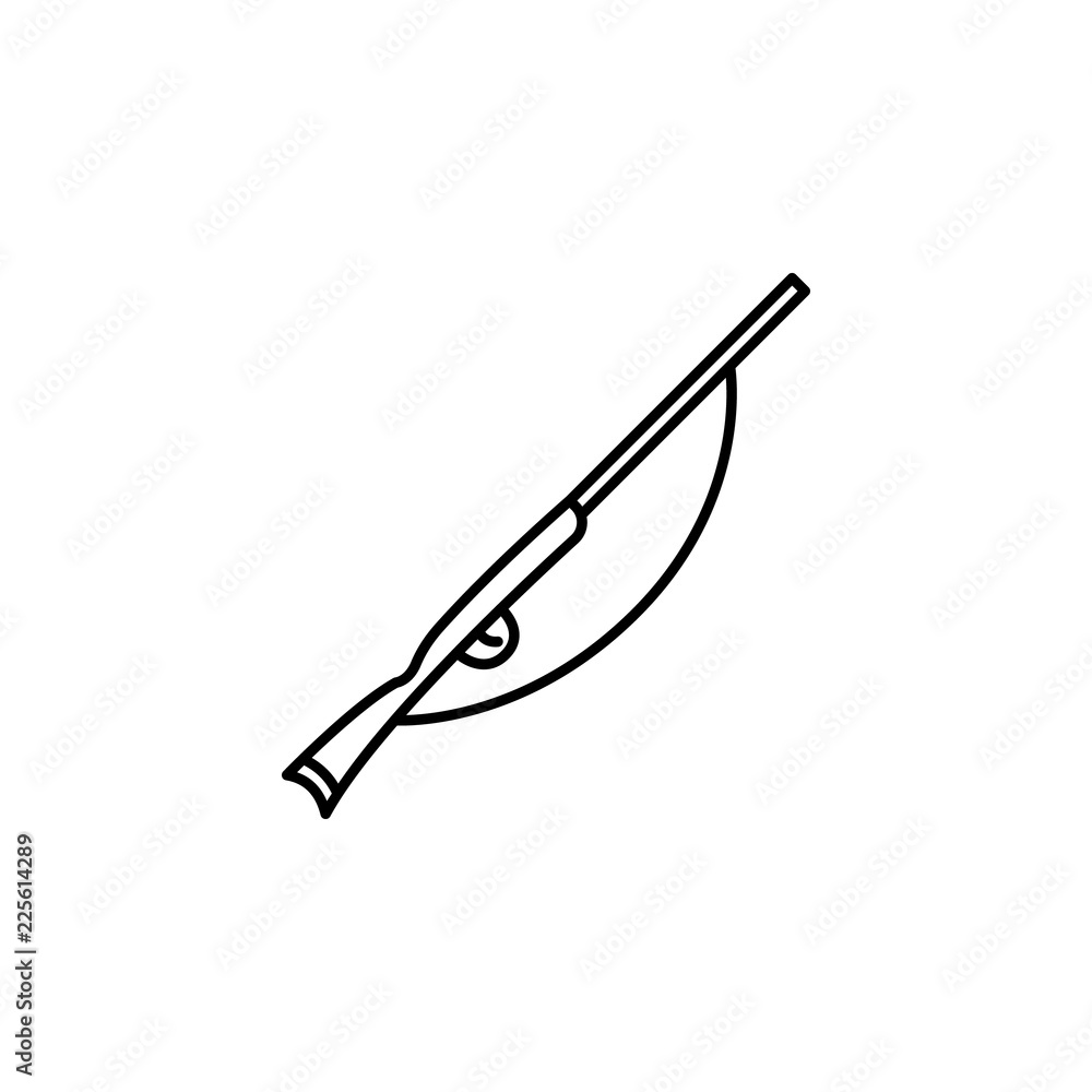 Poster hunting gun icon. element of pakistan culture for mobile concept and web apps illustration. thin lin