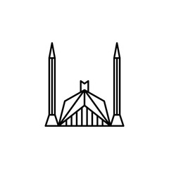 faisal mosque icon. Element of Pakistan culture for mobile concept and web apps illustration. Thin line icon for website design and development, app development