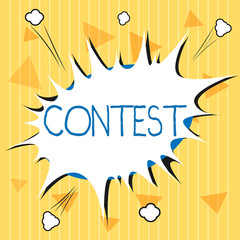 Handwriting text Contest. Concept meaning Competition do better than other showing for prize Election.