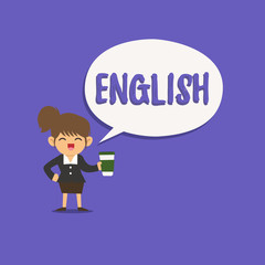 Naklejka premium Text sign showing English. Conceptual photo Related to England showing language culture British Literature class.
