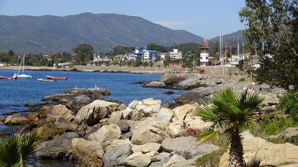 Landscape, rocky beach and seaside