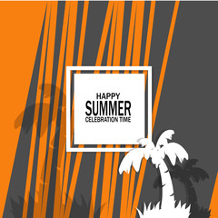 Summer tropical backgrounds set with palms and sun illustration vector