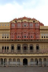 Fototapeta na wymiar The detailed ornaments inside Hawa Mahal in Jaipur.
