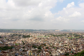 The crowded Jaipur city as seen from Nahargarh Fort on the hill.