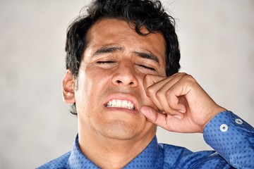 Obraz premium Tearful Adult Male