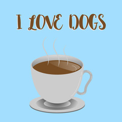Word writing text I Love Dogs. Business concept for Have good feelings towards canines To like pets animals.