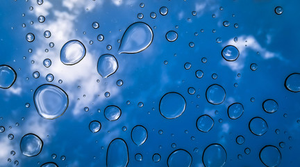 water drops on glass