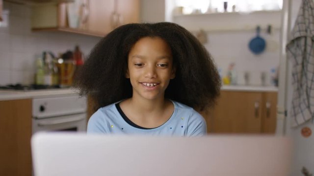 Young girl on a video call with someone she knows