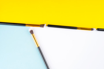 Beauty concept. Cosmetic accessories in top view or flat lay.