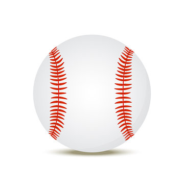 Vector 3d realistic baseball ball, American sport