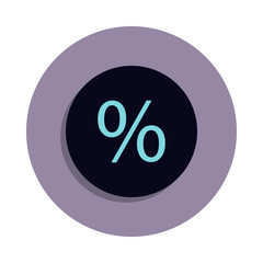 percent sign in a circle icon in badge style. One of web collection icon can be used for UI, UX