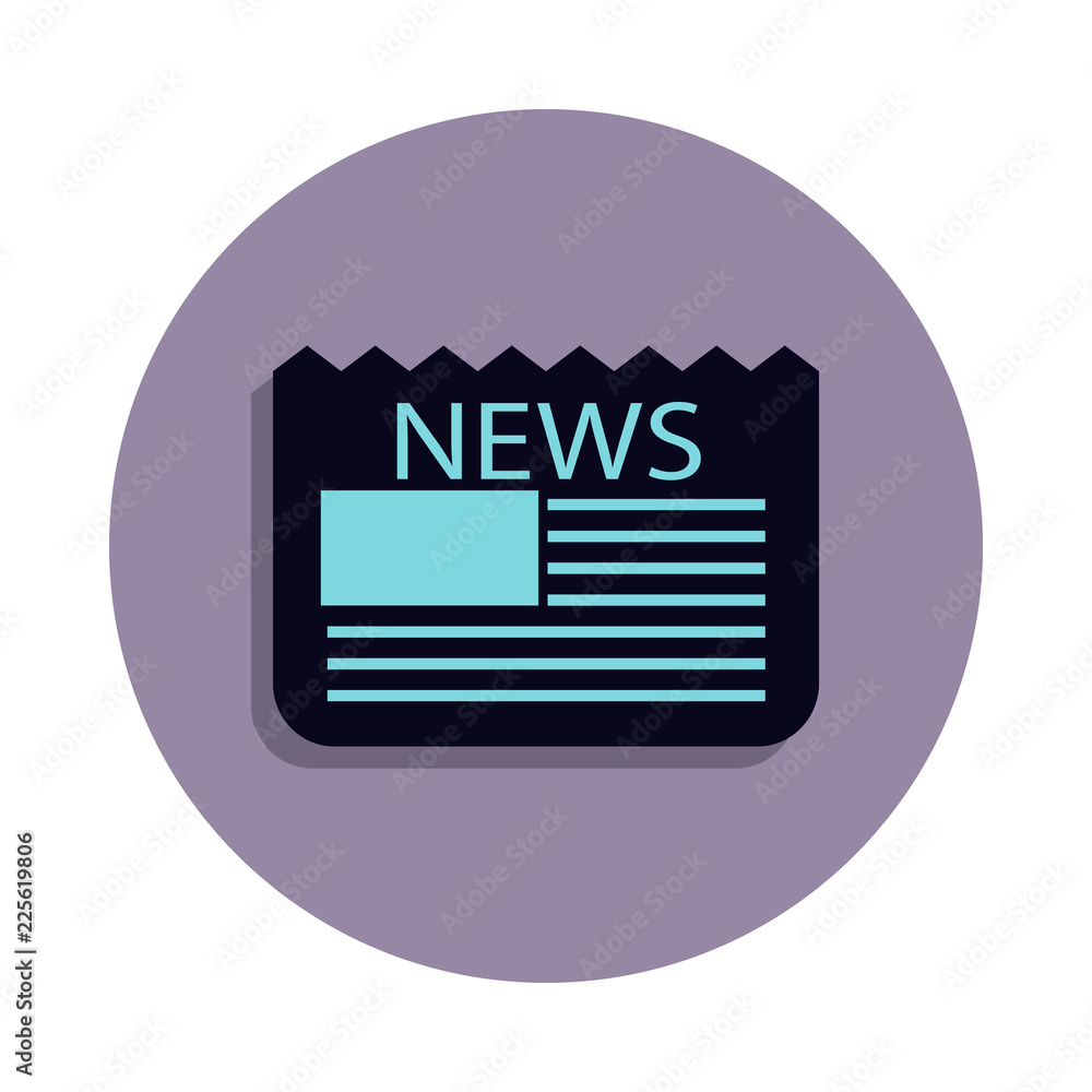 Poster newspaper icon in badge style. one of web collection icon can be used for ui, ux