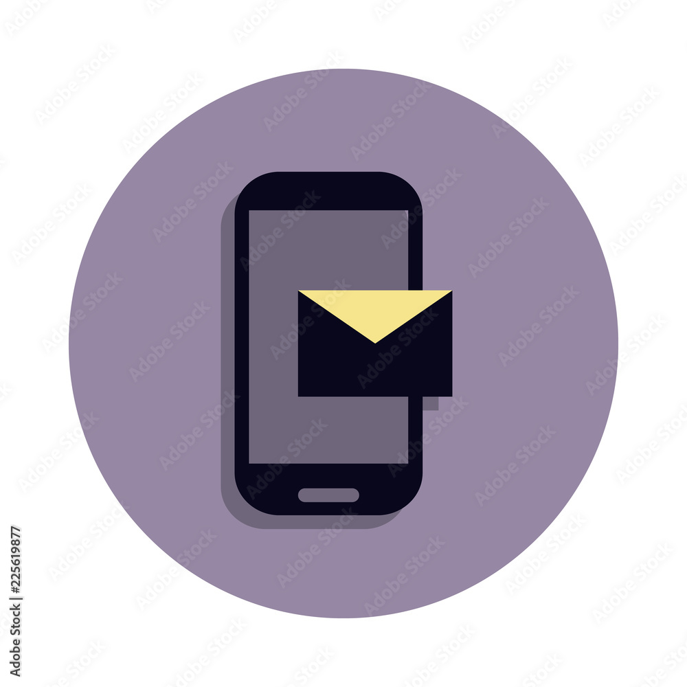 Poster message on your phone icon in badge style. one of web collection icon can be used for ui, ux