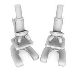 Microscope Biology School Laboratory Equipment. Science Education Symbol. 3d render isolated on white