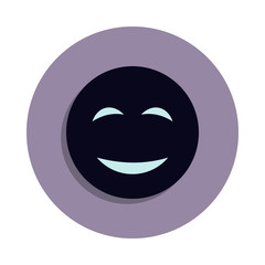 emotion smile icon in badge style. One of web collection icon can be used for UI, UX