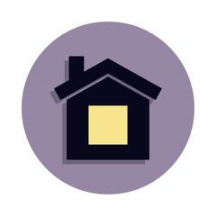 house icon in badge style. One of web collection icon can be used for UI, UX