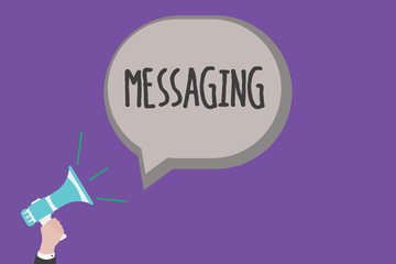 Handwriting text Messaging. Concept meaning Communication with others through messages Texting Chatting.