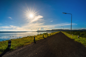 landscape view of Lam Chae dam at Nakhon Ratchasima, Thailand