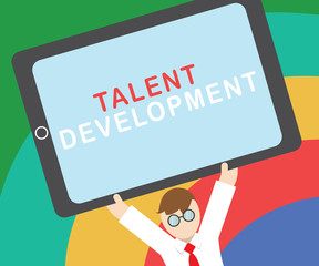 Text sign showing Talent Development. Conceptual photo Building Skills Abilities Improving Potential Leader.