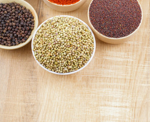 Indian Spices Collection on Vintage Background