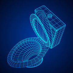 Toilet bowl wireframe low poly mesh vector illustration