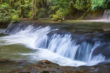 Scenic waterfalls and lush vegetation in Jamaica