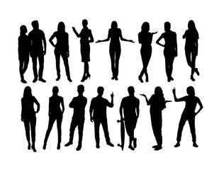 Standing People Silhouette, art vector design