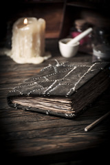 Alchemist table with various poisons