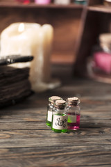 Alchemist table with various poisons