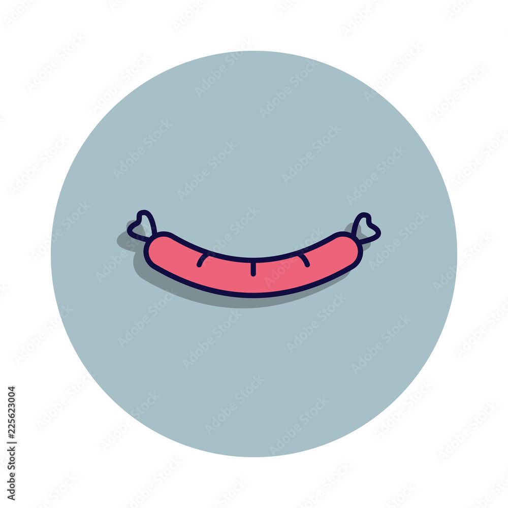 Poster sausages icon in badge style. one of web collection icon can be used for ui, ux