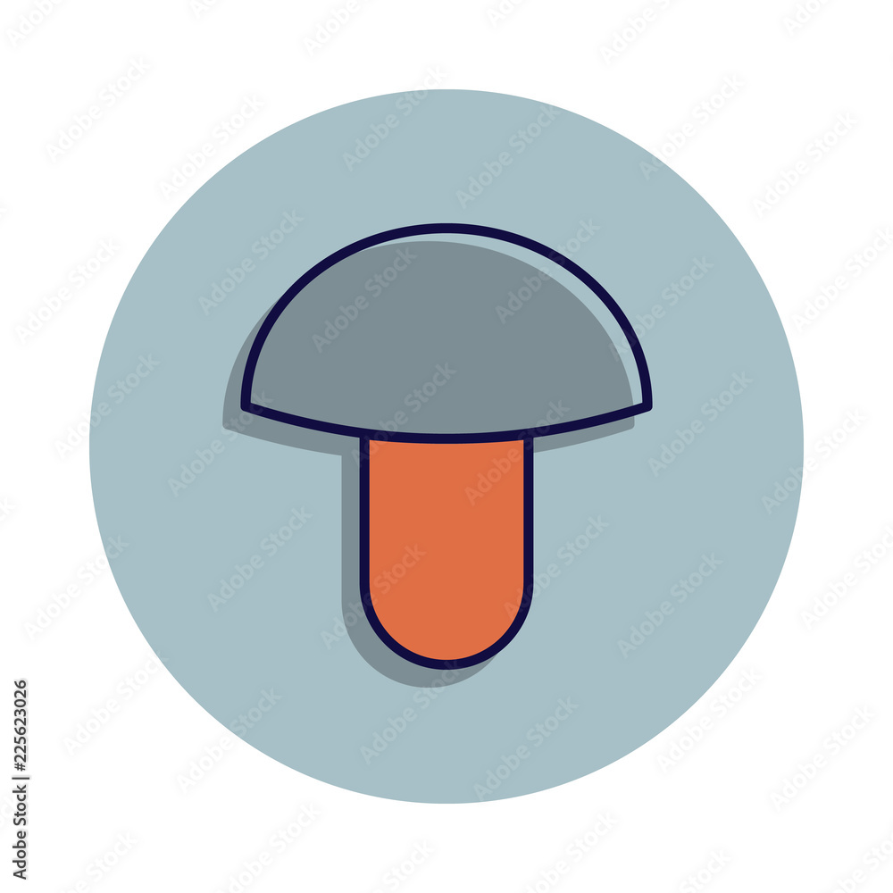 Poster mushroom icon in badge style. one of web collection icon can be used for ui, ux
