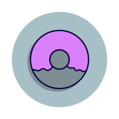 donut icon in badge style. One of web collection icon can be used for UI, UX